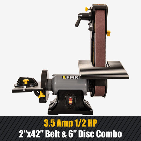 KFMK 6-disc sander with a large table for smooth edge finishing.