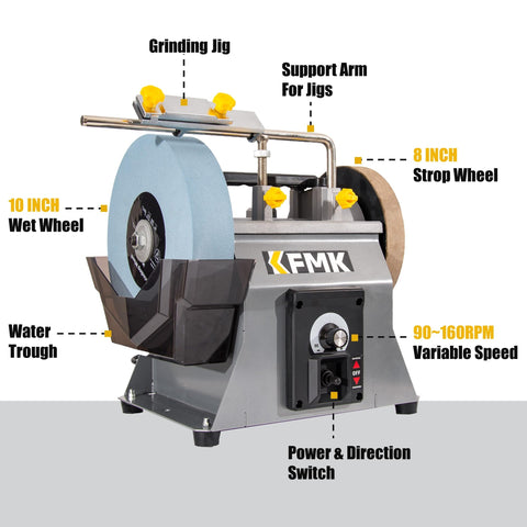 KFMK angle guide for precise sharpening angles on knives and chisels.
