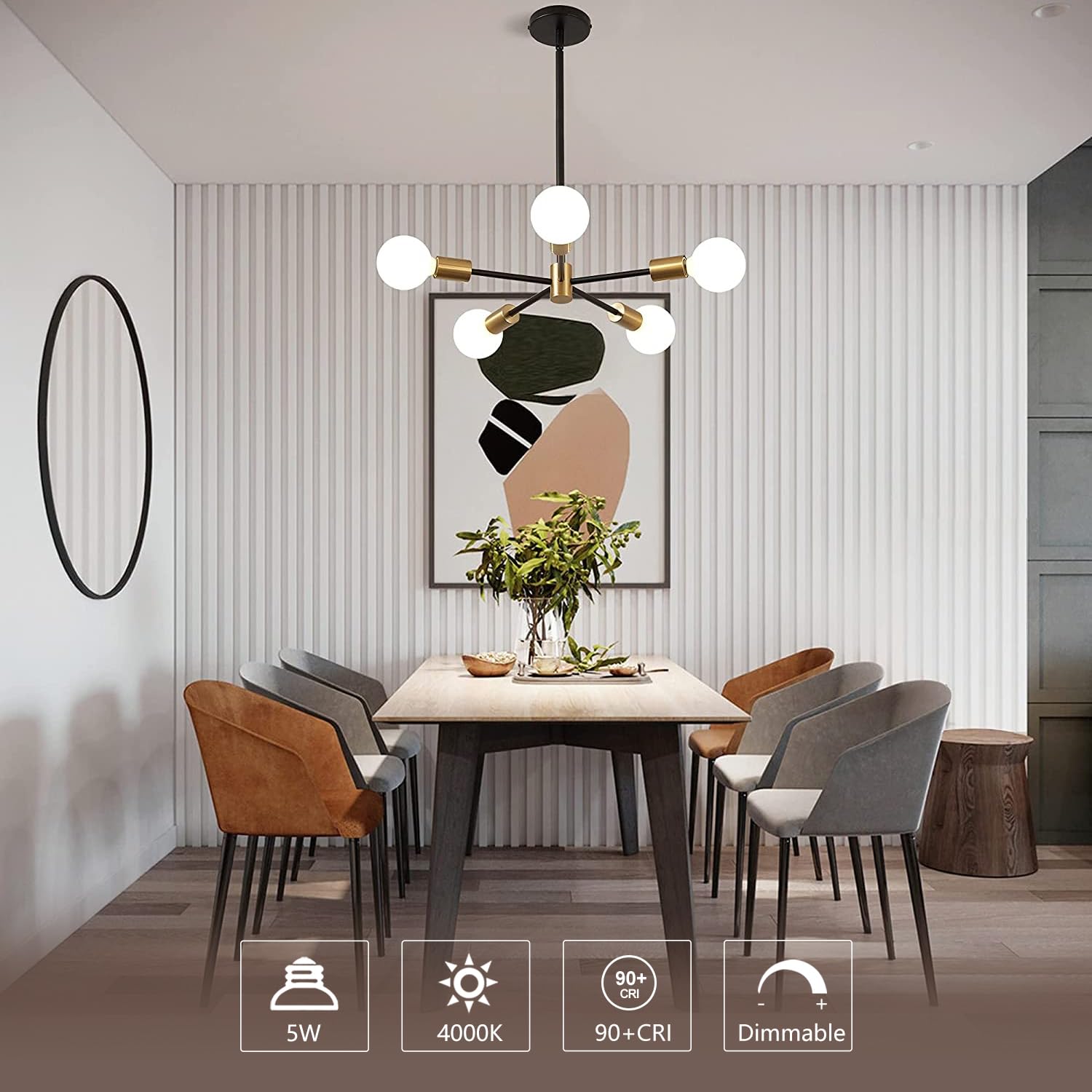 KGC LED Edison Globe Bulb, 5W equivalent to 40W, energy efficient.