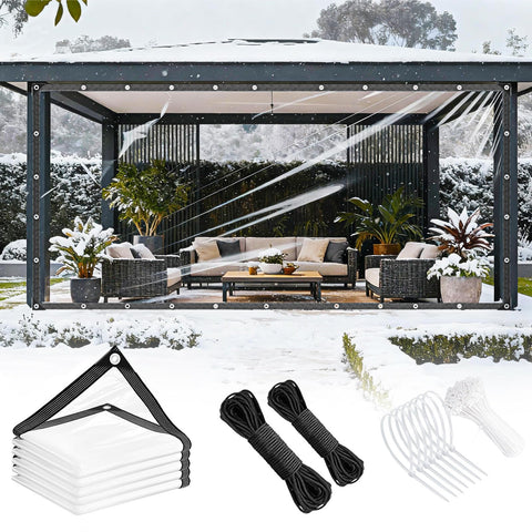 KGOSAUO clear tarp 3x6ft offers waterproof protection with a transparent view.