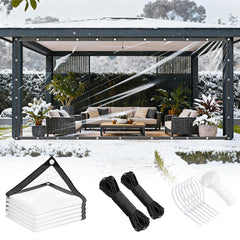 KGOSAUO clear tarp 8x10ft rolled out for transparent weather protection and clear viewing