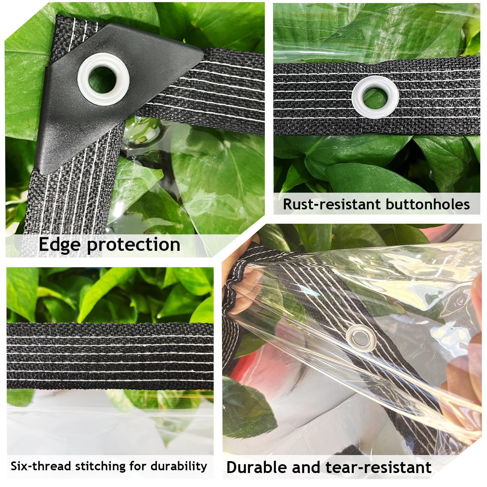 KGOSAUO heavy-duty clear vinyl material delivering durable indoor and outdoor use