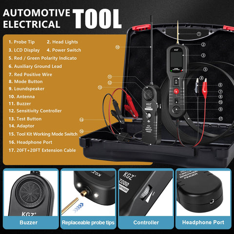 KGZ Z200 40ft extension cable reaching from battery to tail lights