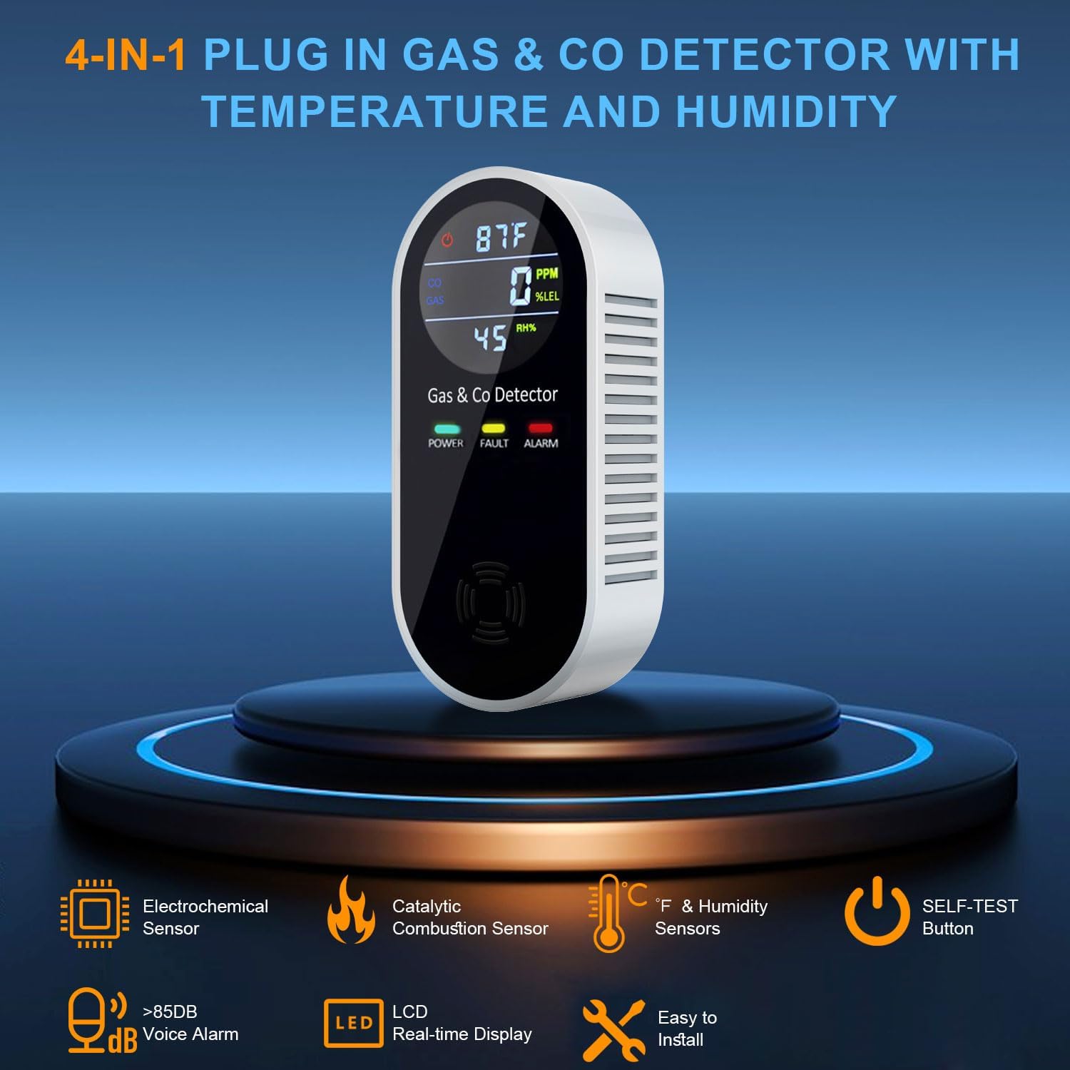 KH Alert alarm active signals high gas or CO levels for early awareness.