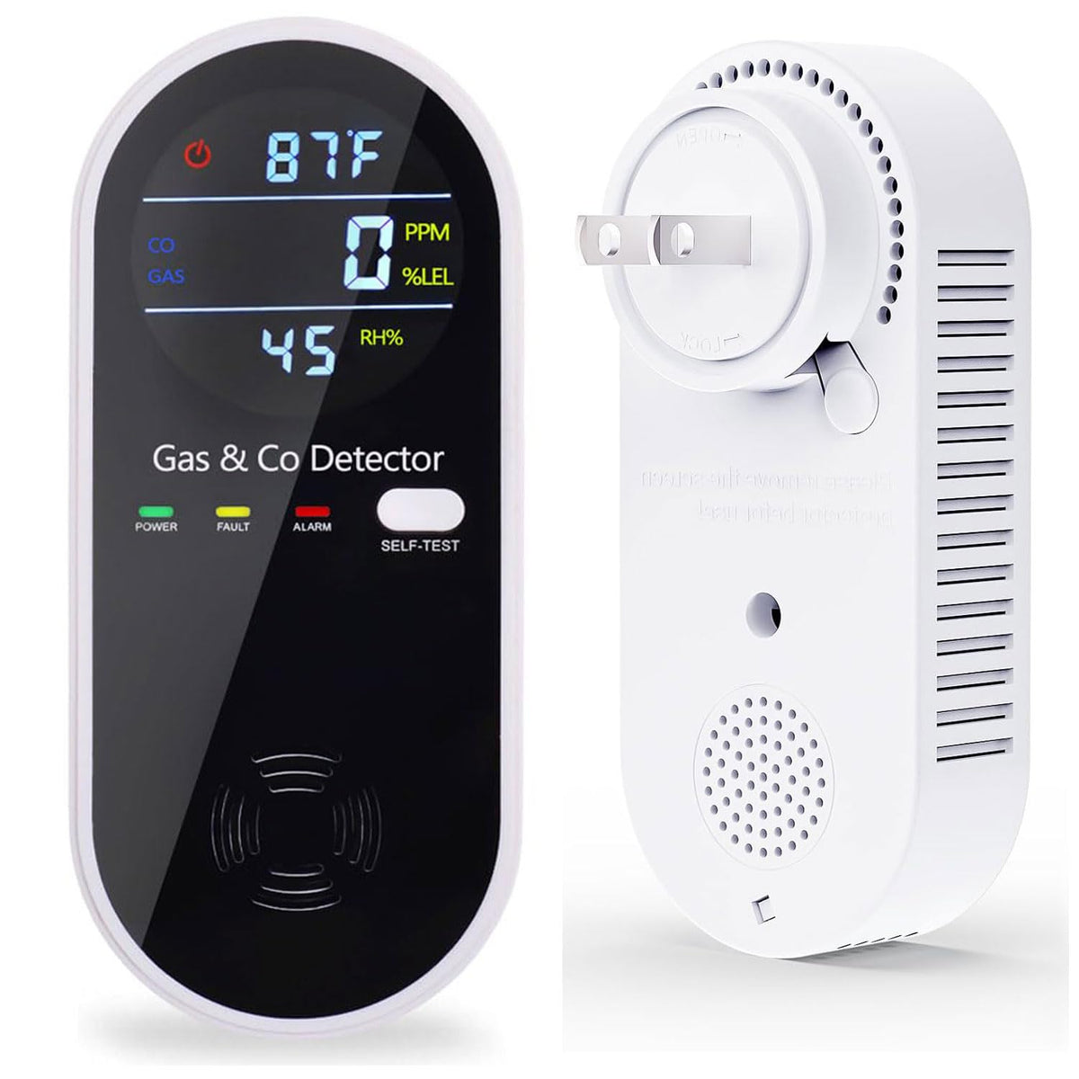 KH Alert plug-in CO detector with color LCD display for quick readings.