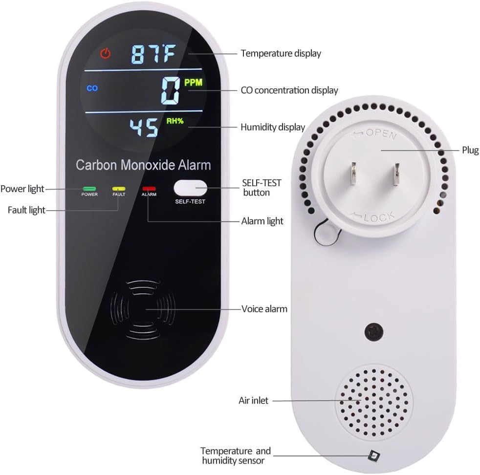 KH Alert portable CO detector for travel fits in a bag and alerts on the go