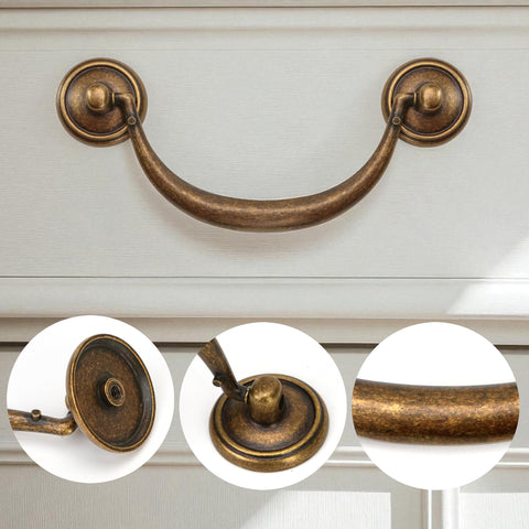 KH866 antique bronze finish drawer knob for a warm classic accent.