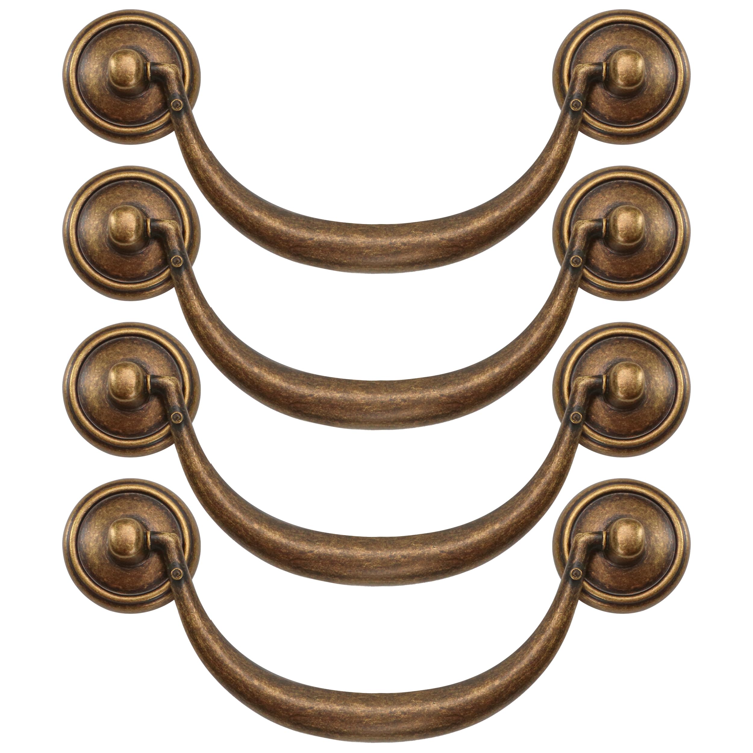 KH866 vintage bail pull with flower design for an easy drawer update with included screws.