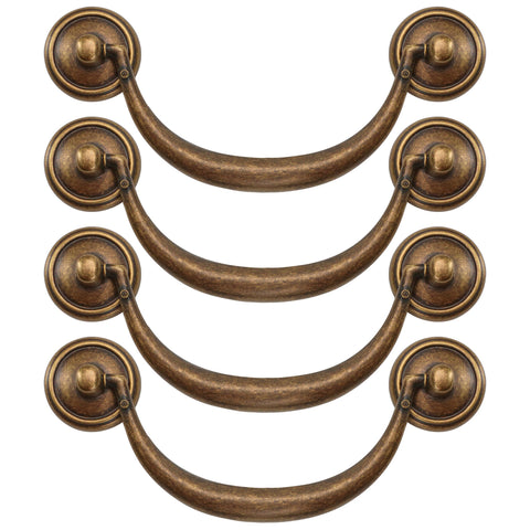 KH866 vintage bail pull with flower design for an easy drawer update with included screws.