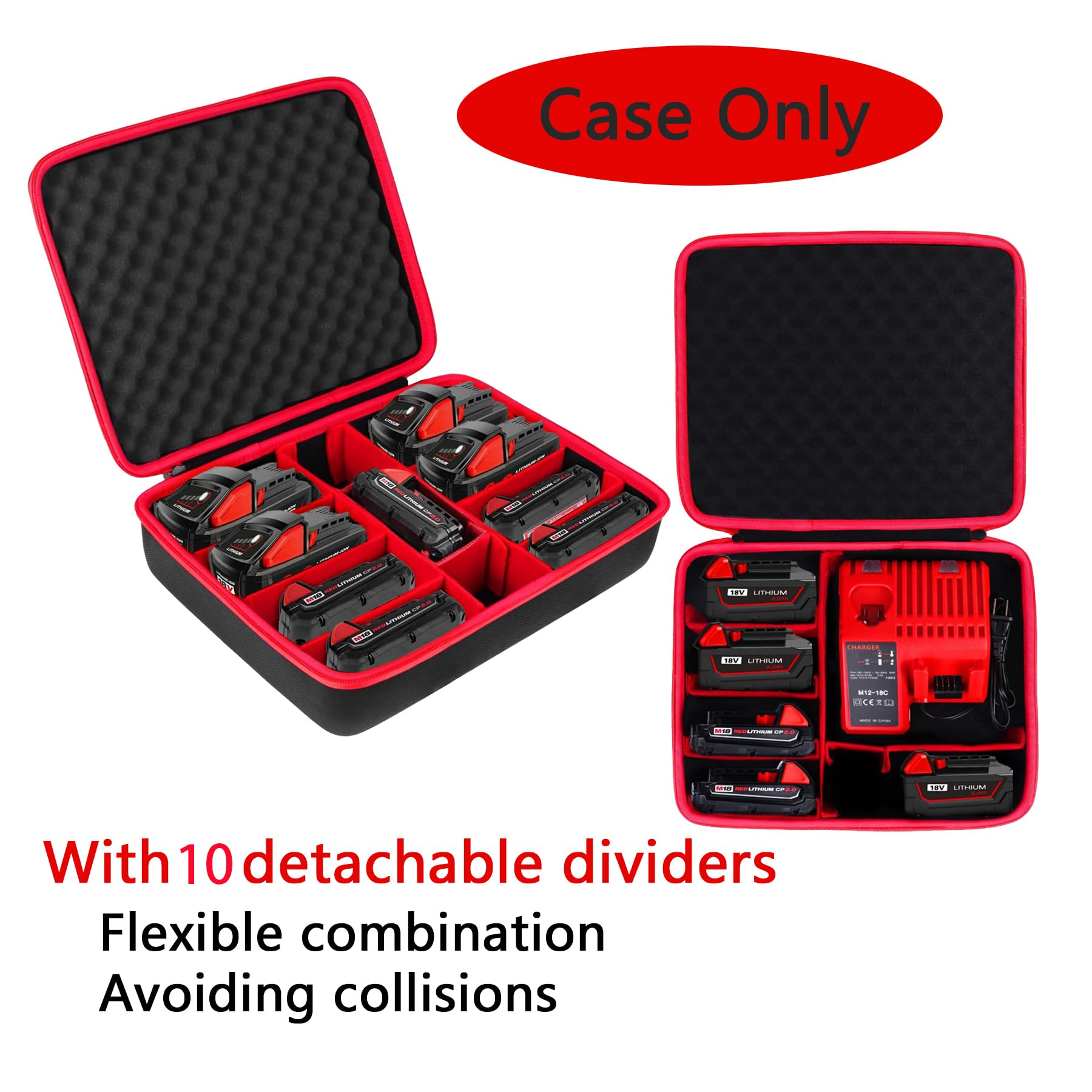 Khanka case stores batteries and charger in one pocket.
