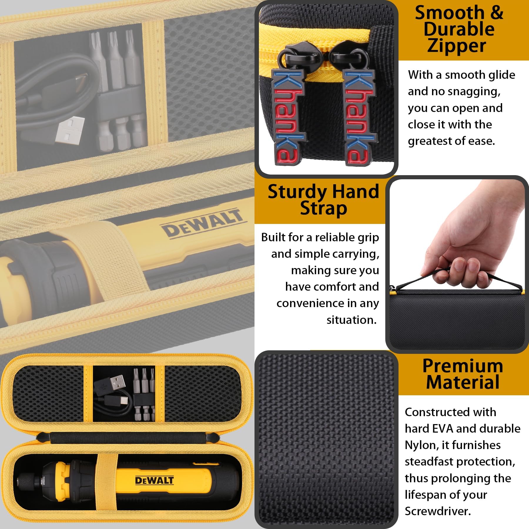 Khanka case features heavy-duty dual zippers for glove-friendly access