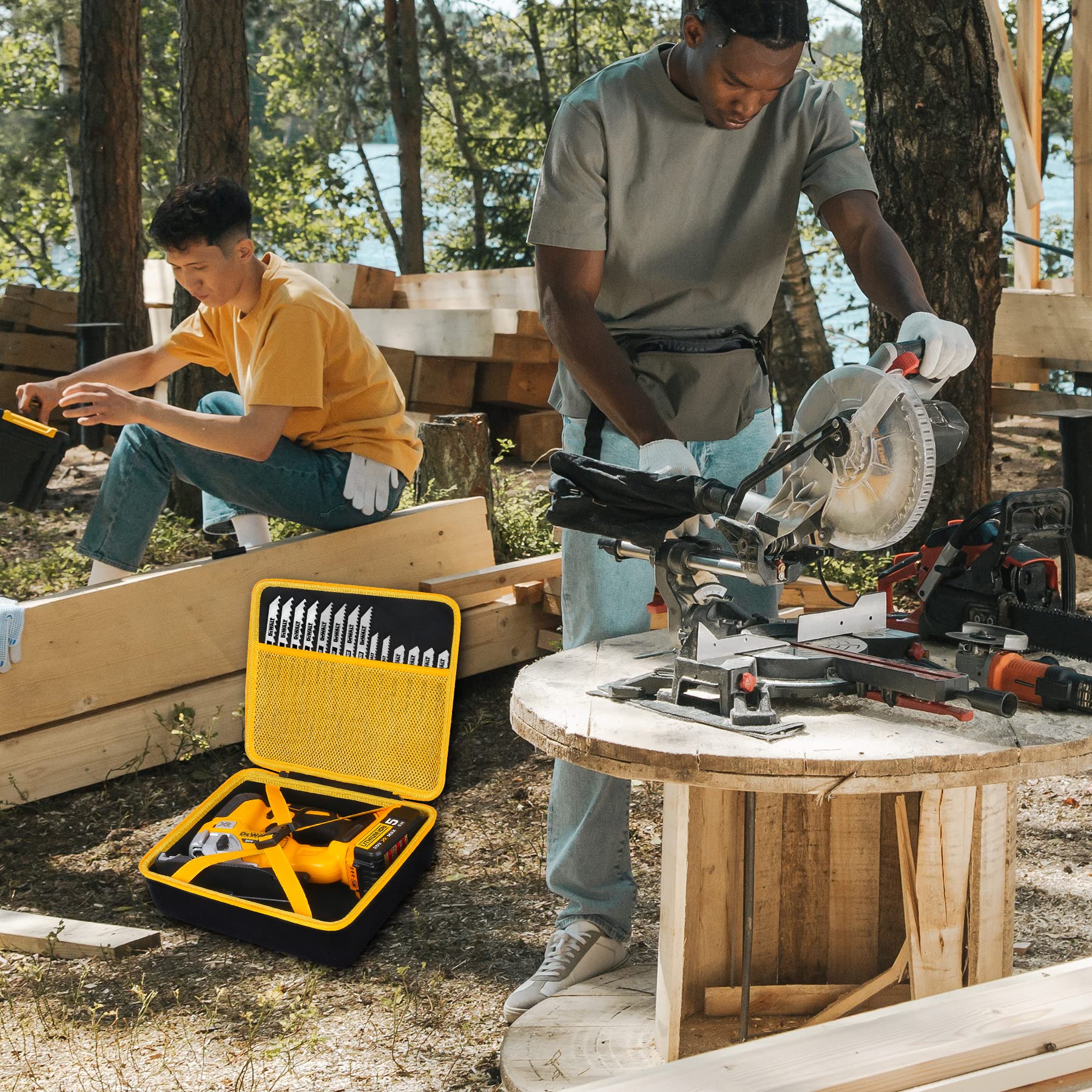 Khanka DeWalt jigsaw case EVA liner cushions during transit.