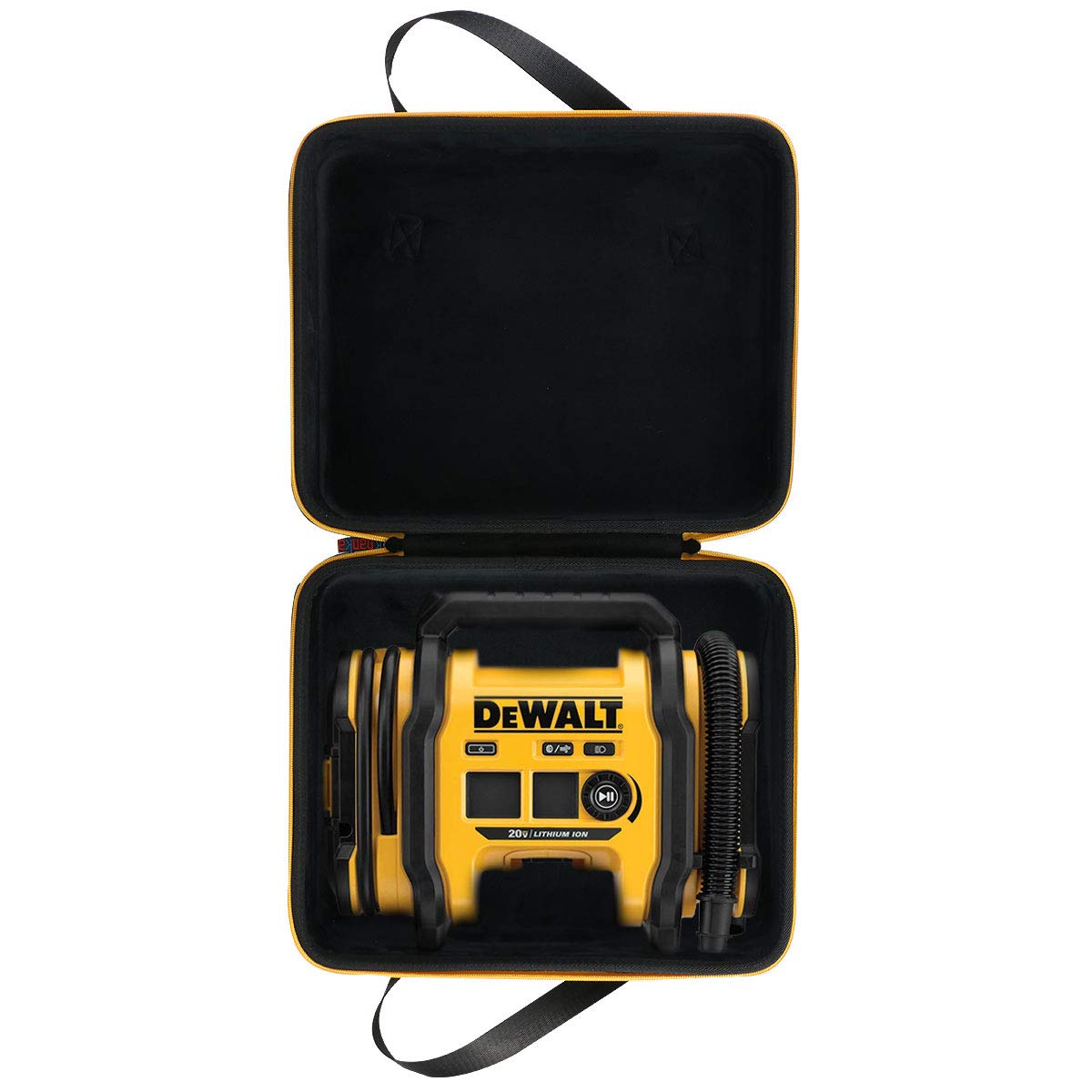 Khanka case keeps Dewalt DCC020IB inflator compact and organized for travel.