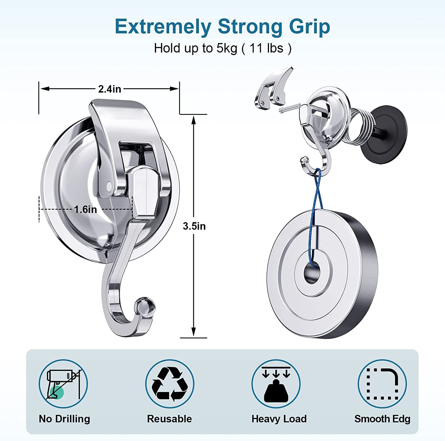 Khdrvok Wreath Cup Hook installation step shows quick mounting