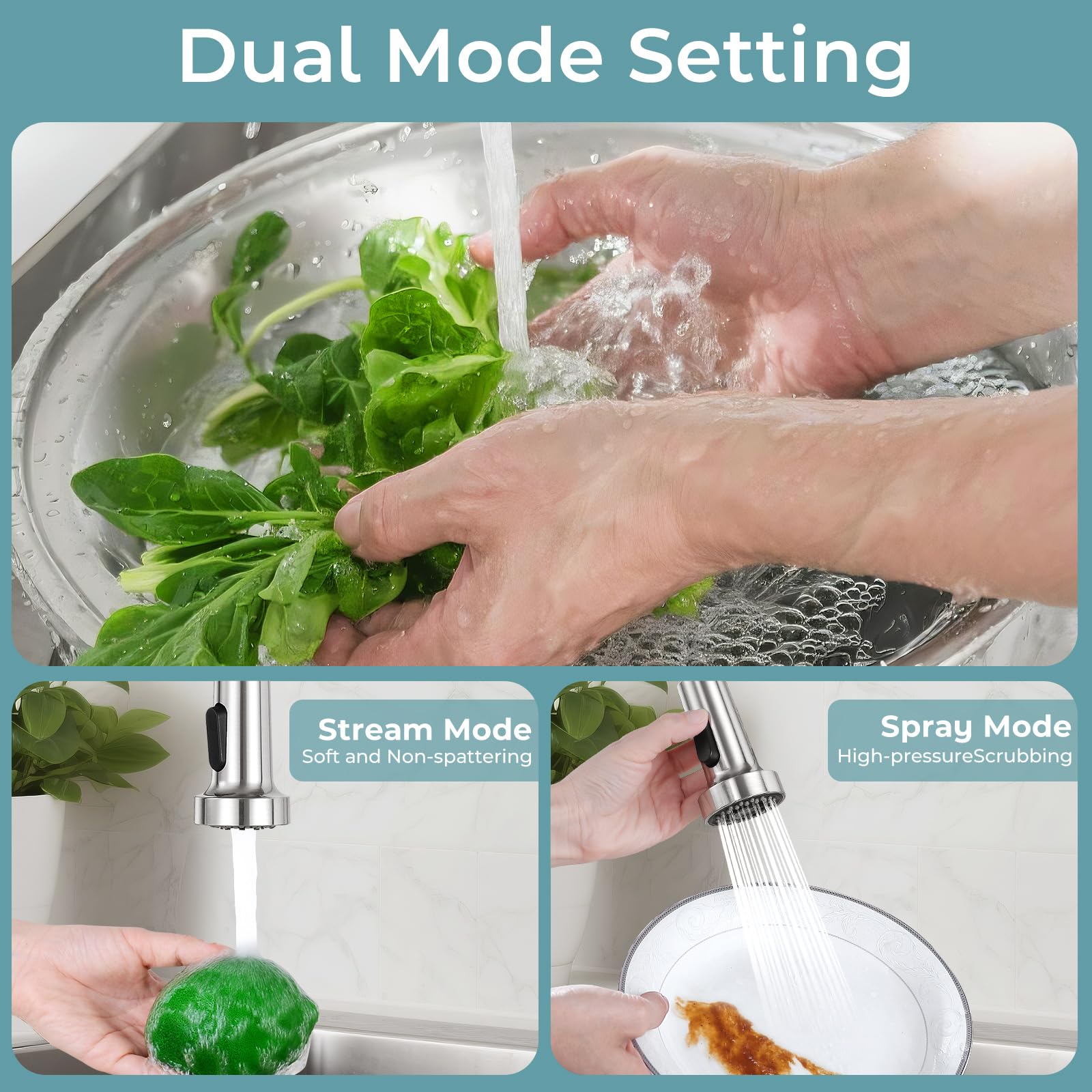 KHQF brushed nickel finish resists fingerprints and water spots