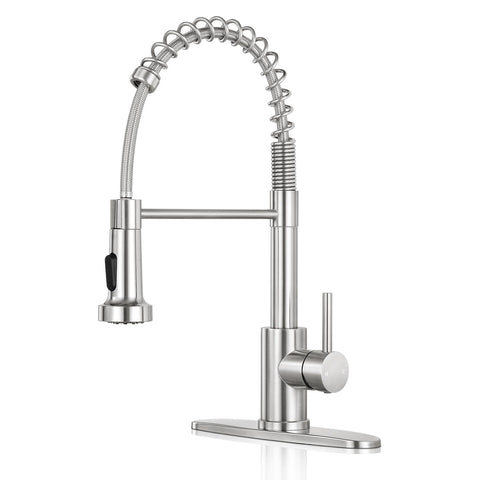 KHQF kitchen faucet with pull-down sprayer enables easy rinsing