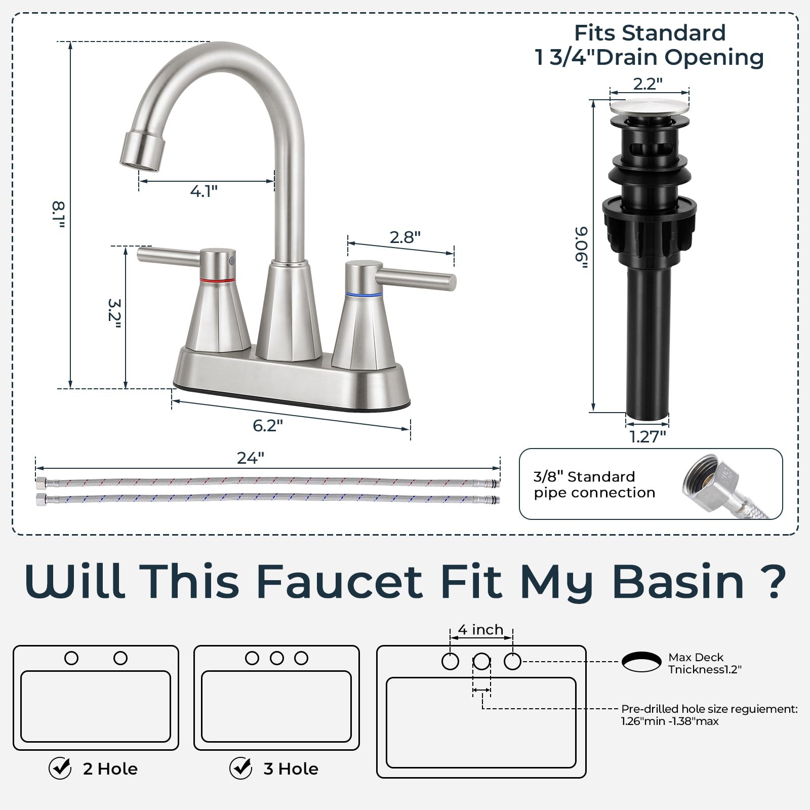 KHQF universal-design faucet suitable for farmhouse, RV, or rental bathrooms.