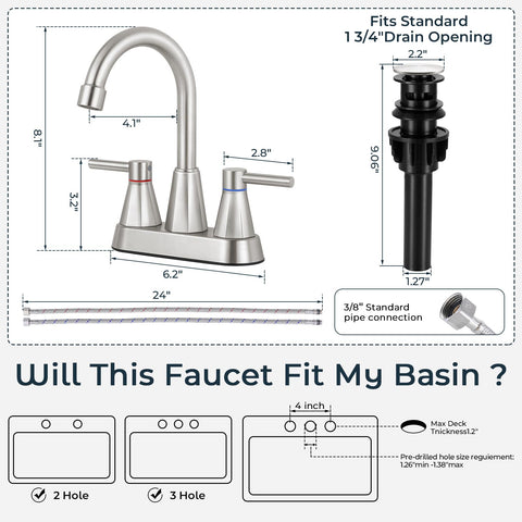 KHQF universal-design faucet suitable for farmhouse, RV, or rental bathrooms.