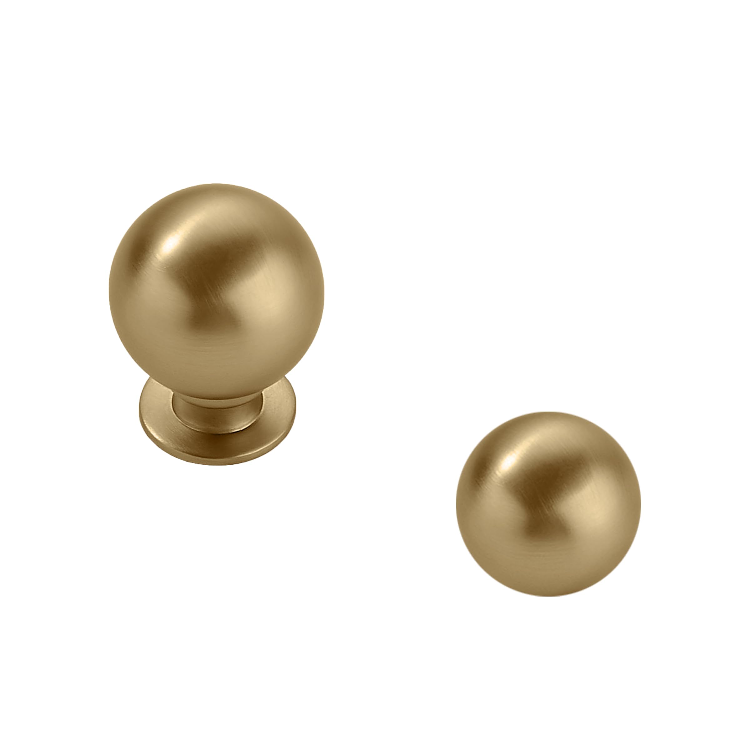 khtumeware 1inch brushed gold cabinet knob close-up showing durable zinc alloy hardware