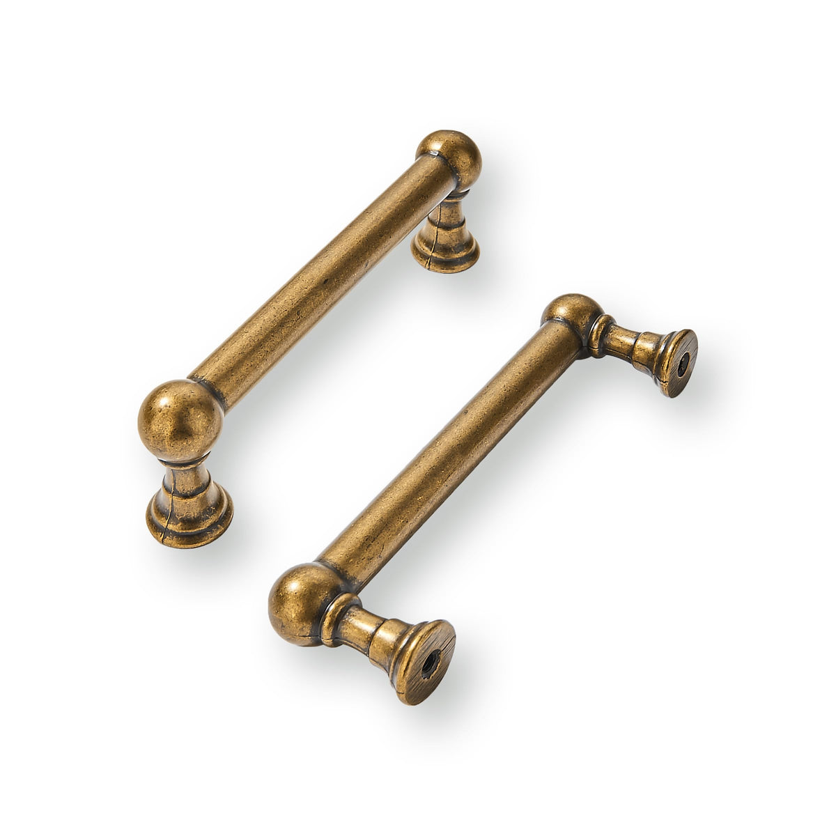 khtumeware antique brass cabinet pull close-up showing durable zinc alloy finish for kitchens