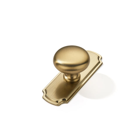 Khtumeware backplate closeup shows sturdy zinc alloy construction for lasting cabinet hardware.