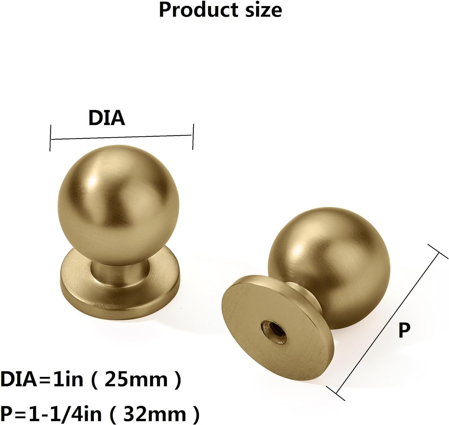 Khtumeware brushed brass cabinet knob closeup, showing textured finish and premium hardware.