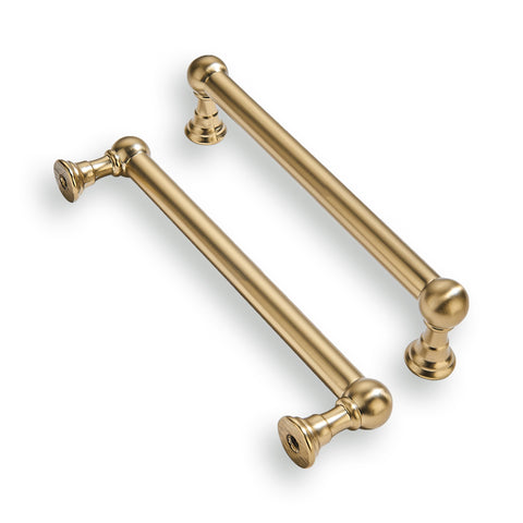 khtumeware brushed brass cabinet pull closeup highlights durable zinc alloy finish
