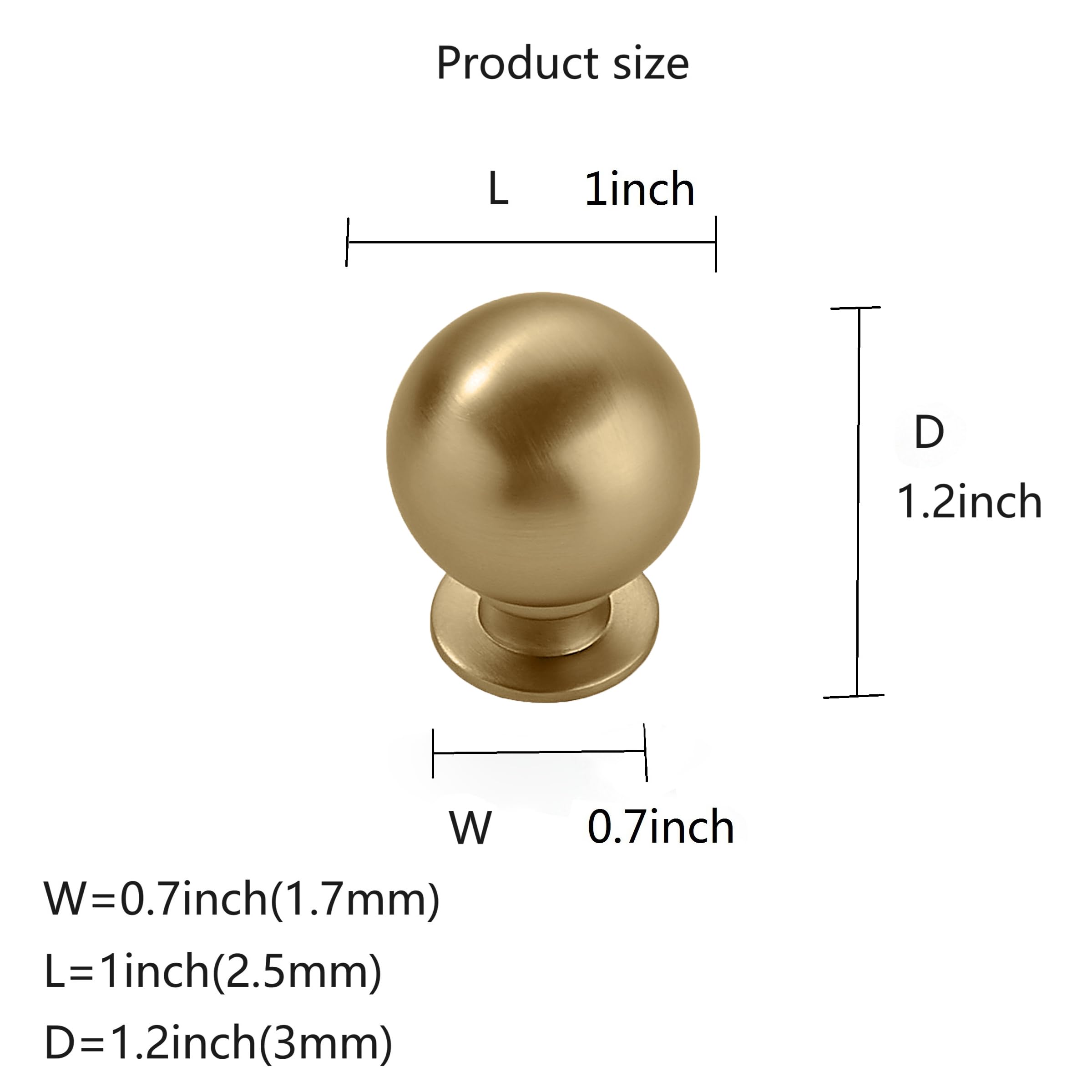 khtumeware brushed brass small ball knob close-up highlighting premium finish