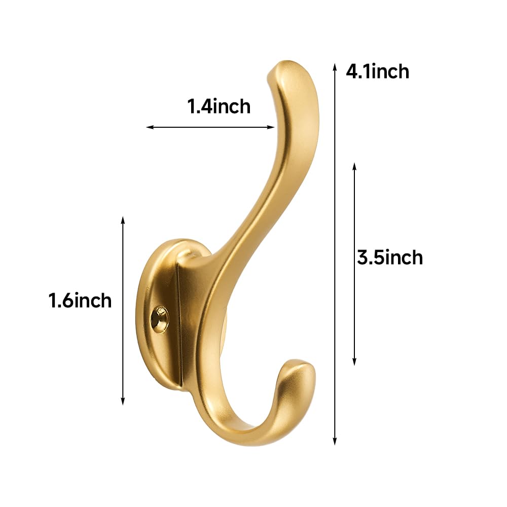 Khtumeware brushed gold hook set in entryway showcasing durable wall-mounted storage