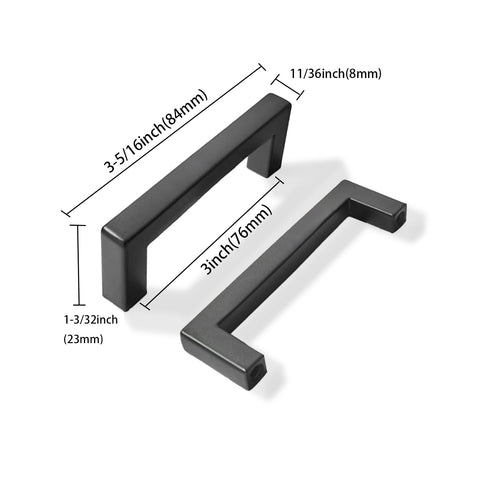Khtumeware matte black cabinet pull side profile highlights clean lines for durable hardware.