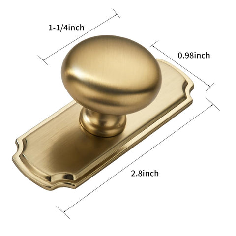 Khtumeware champagne bronze backplate finish adds vintage charm to any drawer knob.