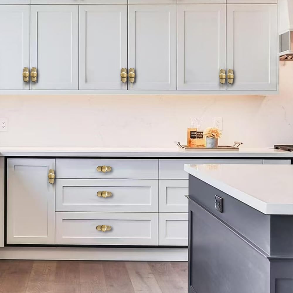 Khtumeware drawer knob set with backplates for quick coordinated upgrades.