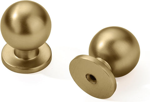 Khtumeware gold round cabinet knob, 1in, brushed brass finish for durable updates.