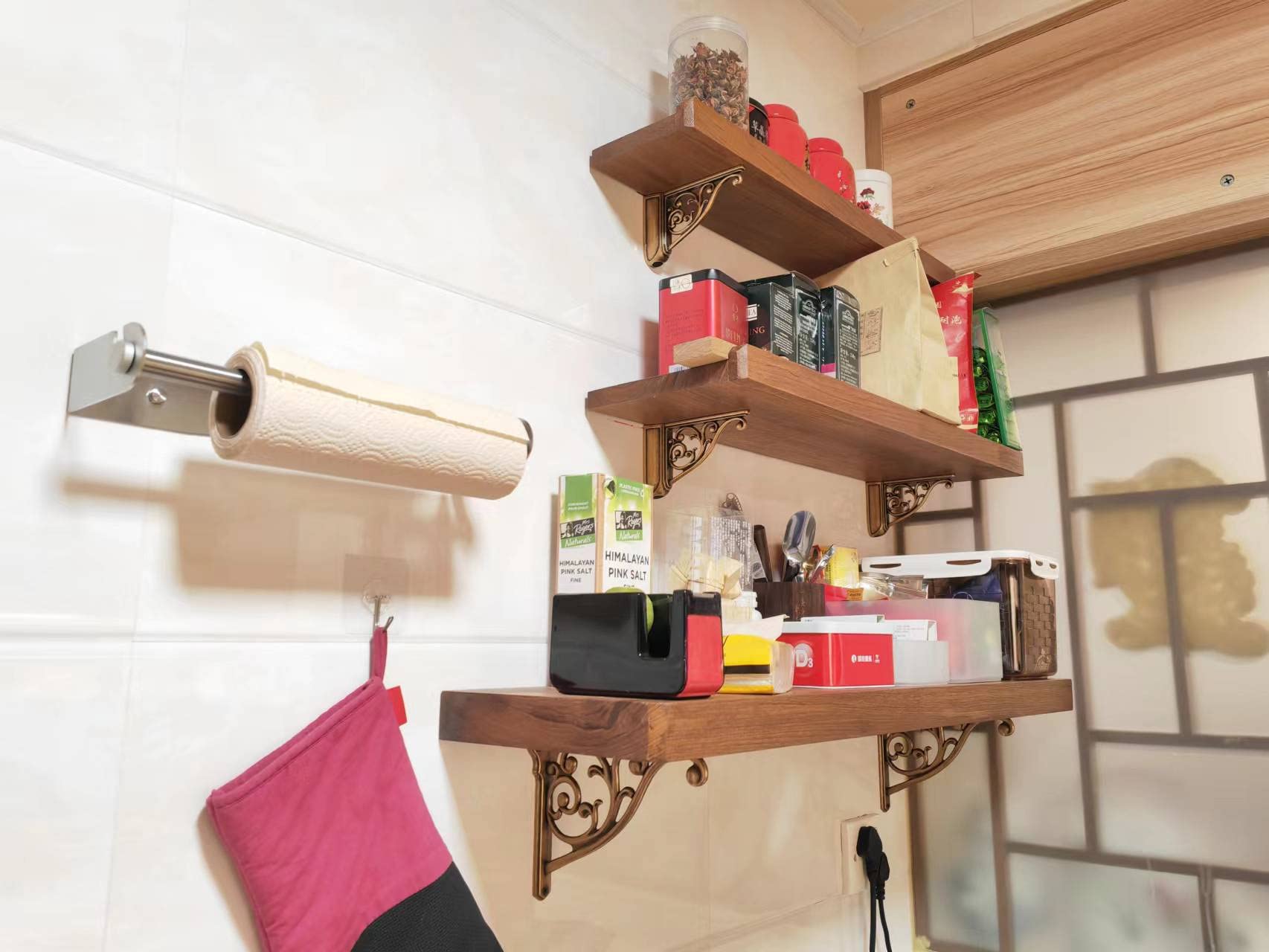 Khtumeware bracket detail with acanthus motif for decorative, sturdy shelf support