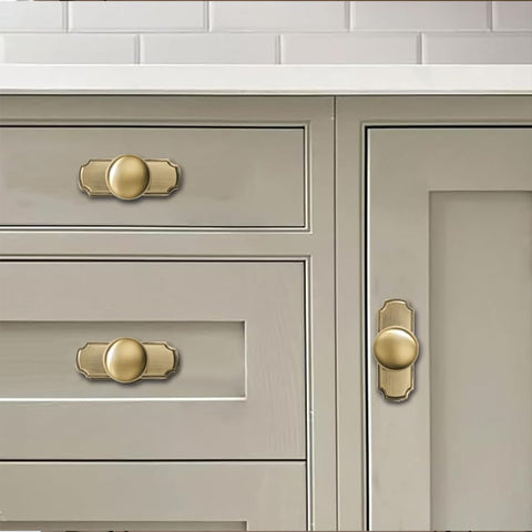 Khtumeware vintage cabinet hardware backplate complements classic interiors.