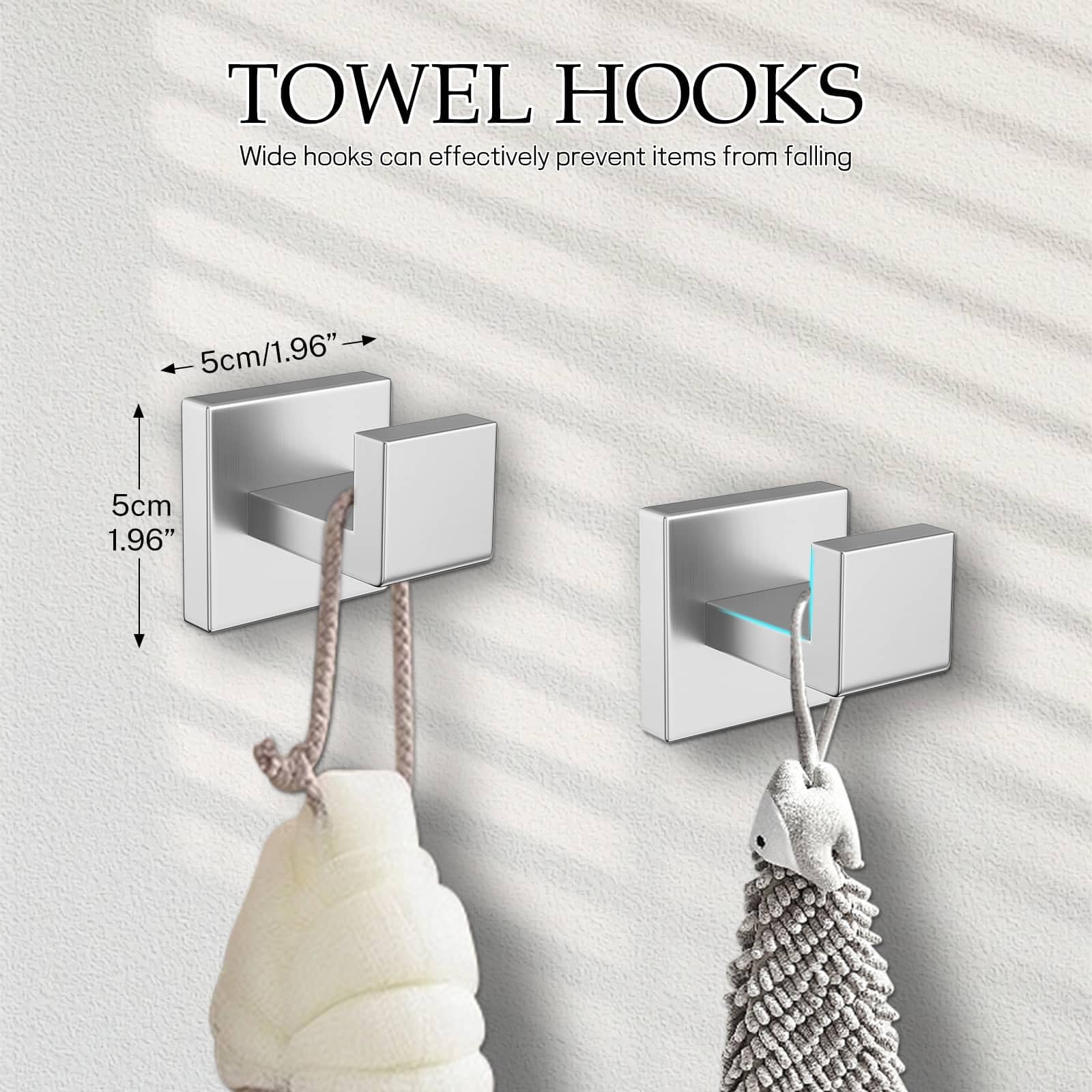 Kiakuoow brushed nickel bathroom hardware set, wall-mounted design