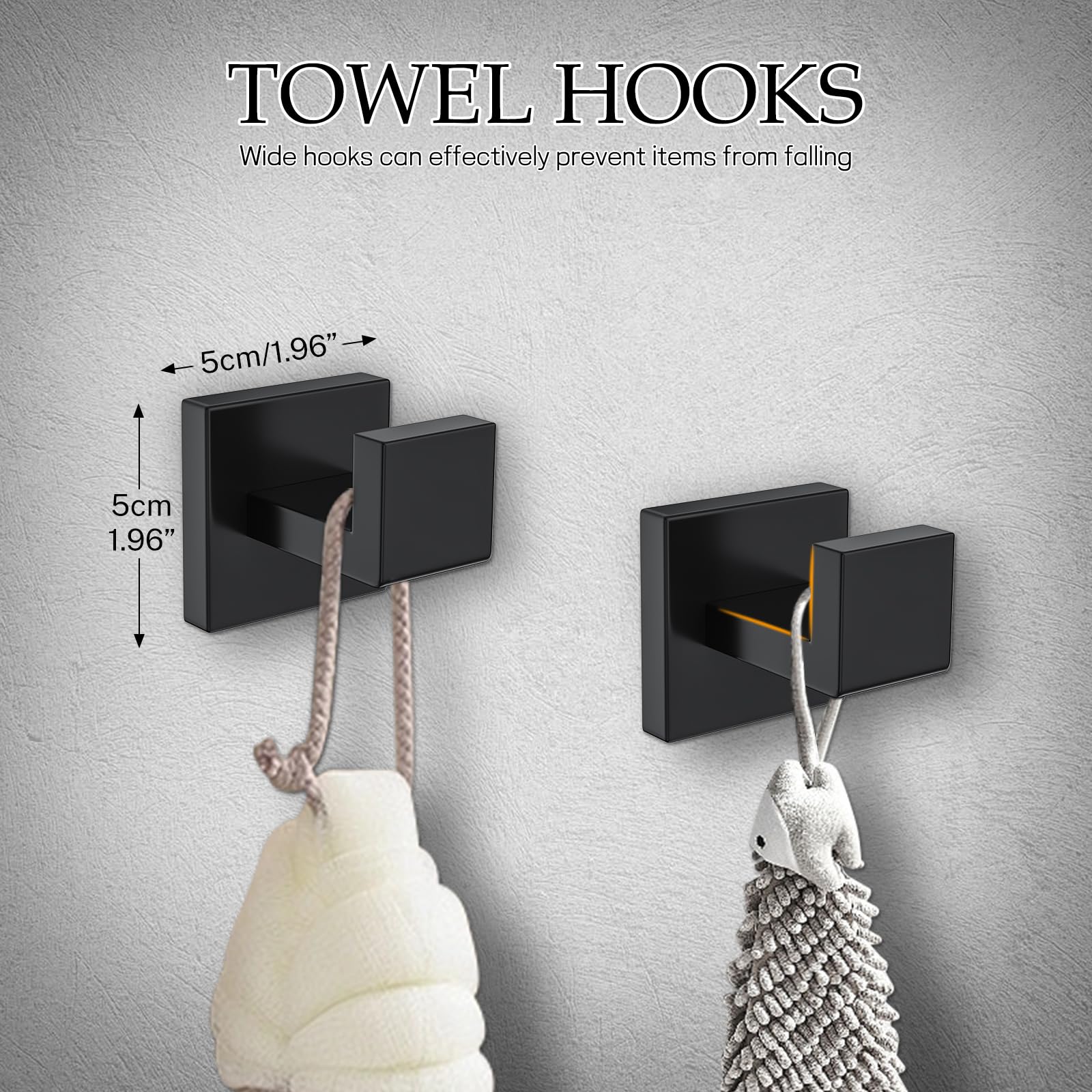 Kiakuoow matte black bathroom hardware set shown in a coordinated space