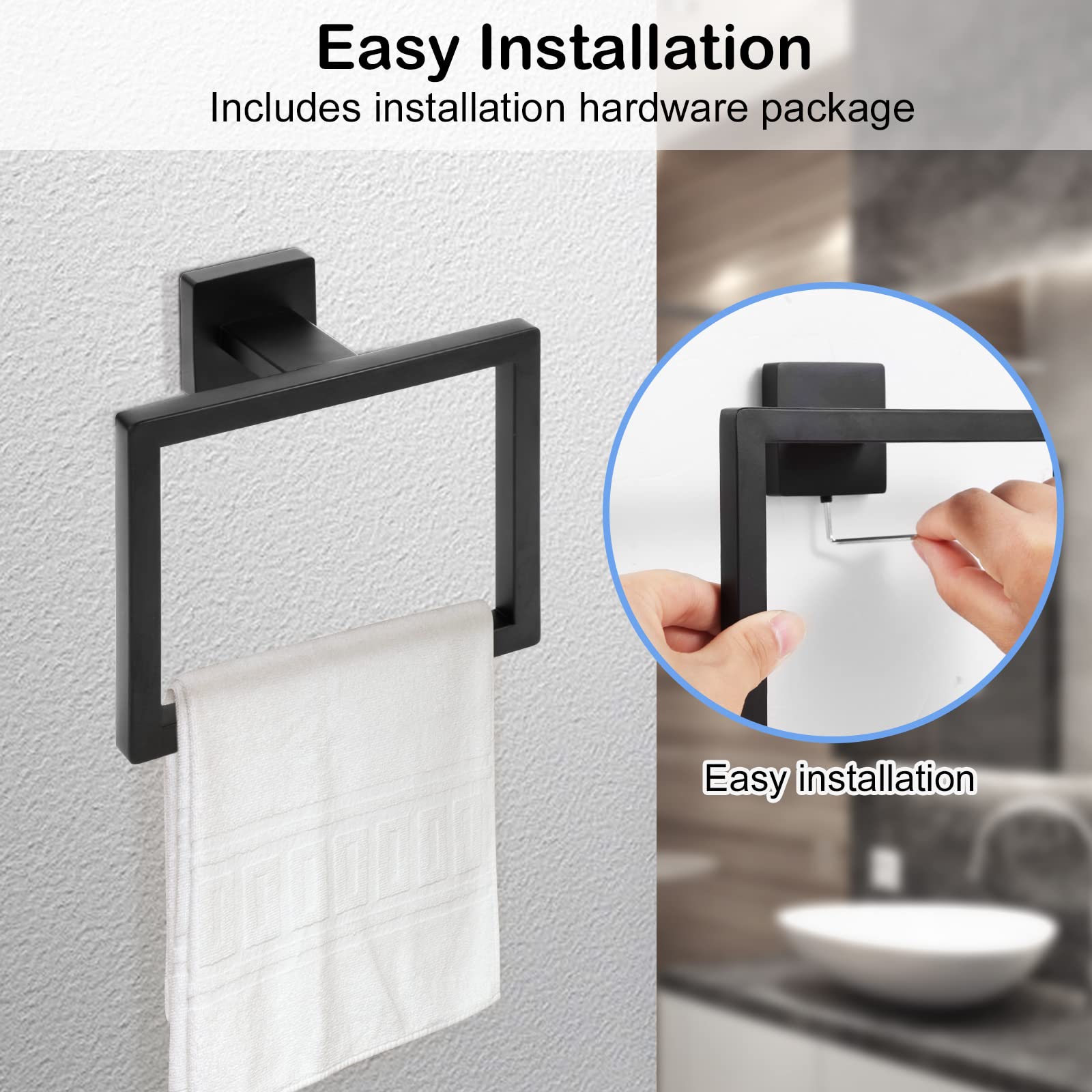 Kiakuoow thickened base provides added towel ring stability