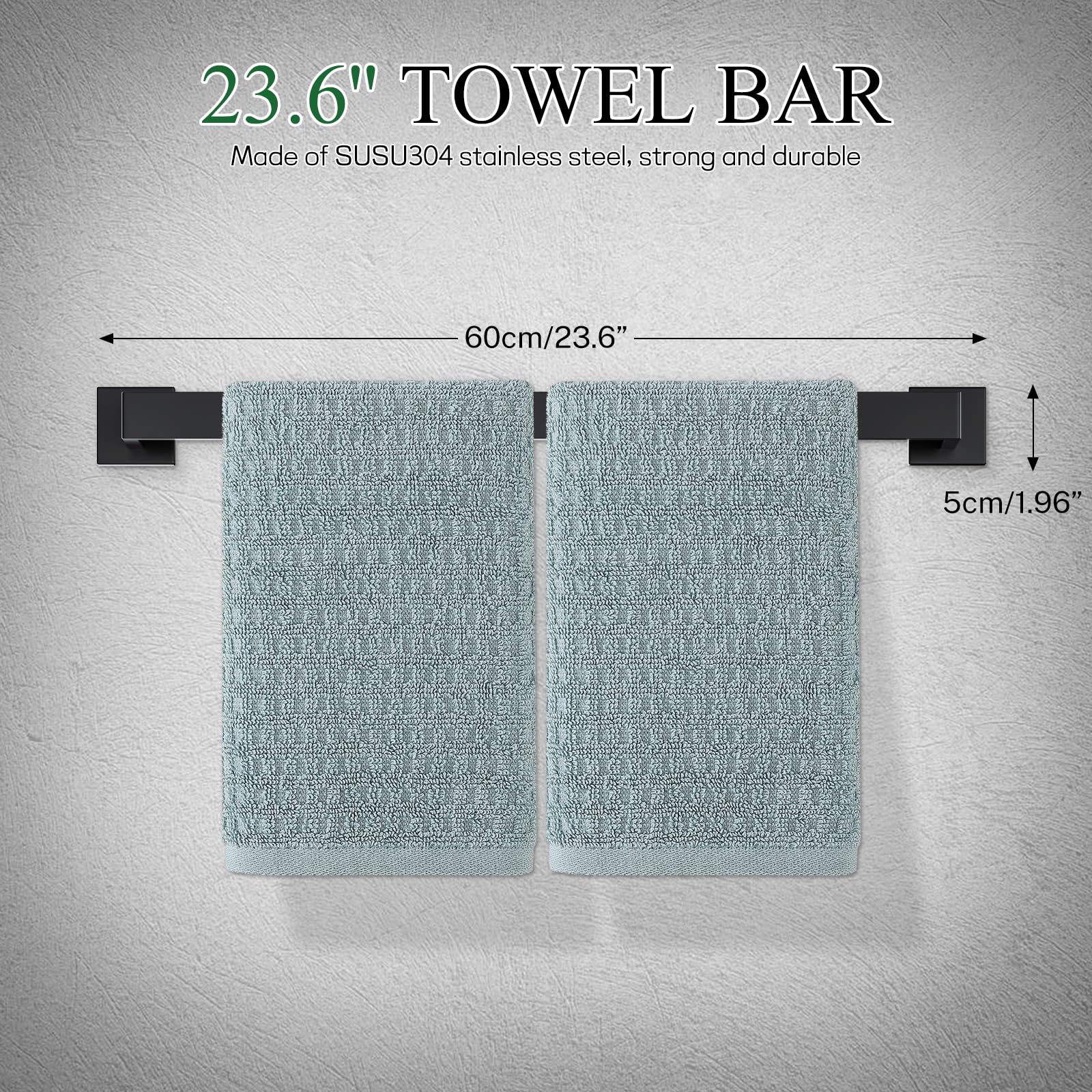 Kiakuoow matte black towel ring adds compact drying space in style