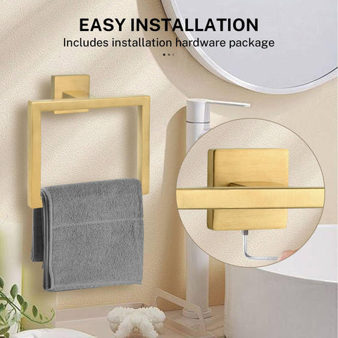 Kiakuoow wall-mounted towel ring installed for clutter-free counter space