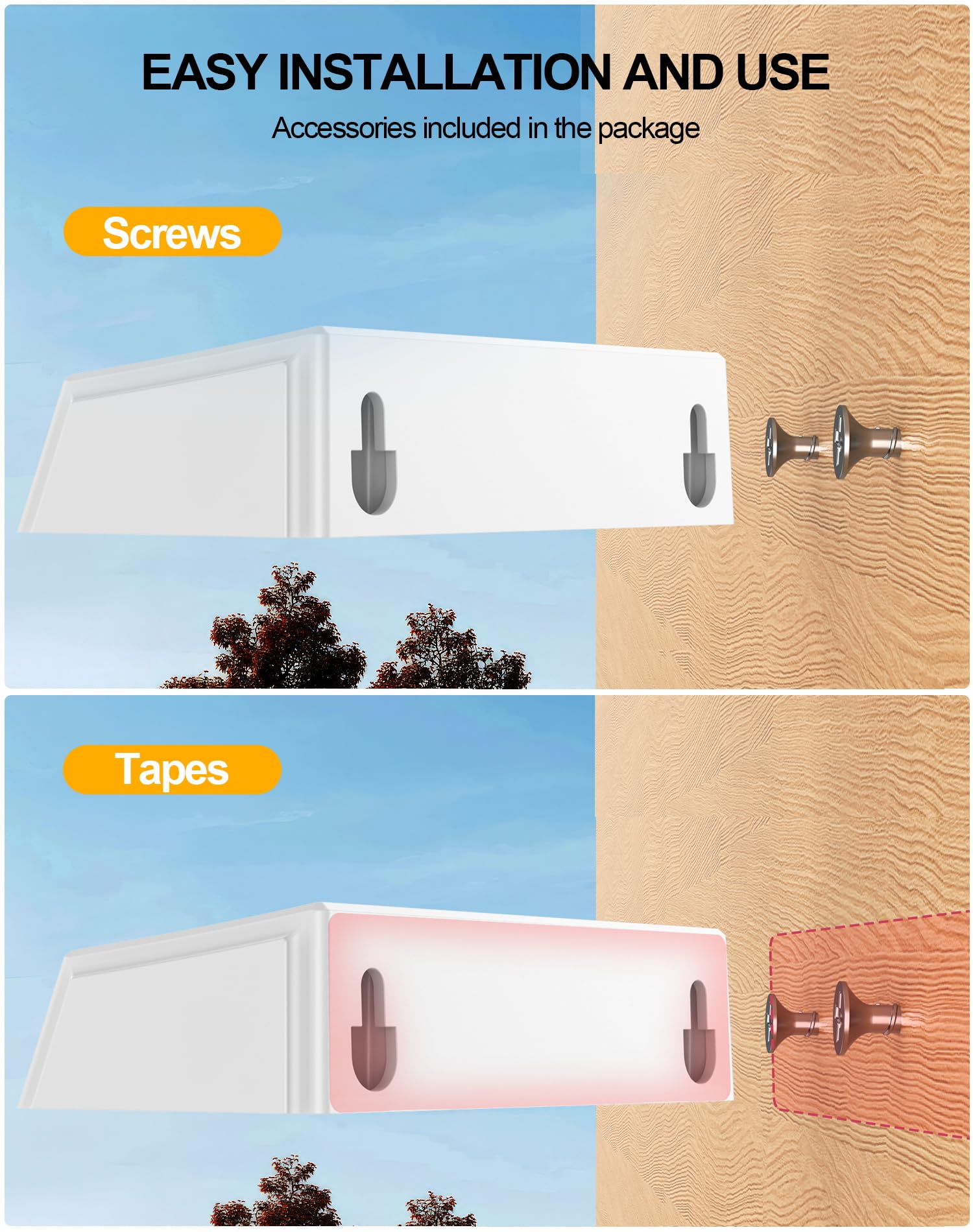 KIALUSH solar fence lights 600mAh battery supports long runtime