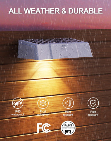KIALUSH solar fence lights IP65 waterproof protection against rain