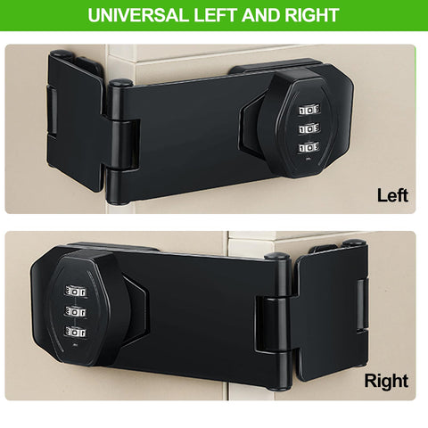 KIBBEH black barn door lock secured for barn or cabinet security.
