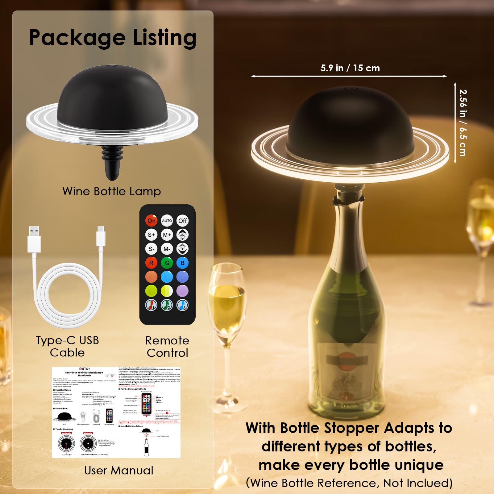 KIBTOY lamp responds to music with rhythm mode, perfect for parties.