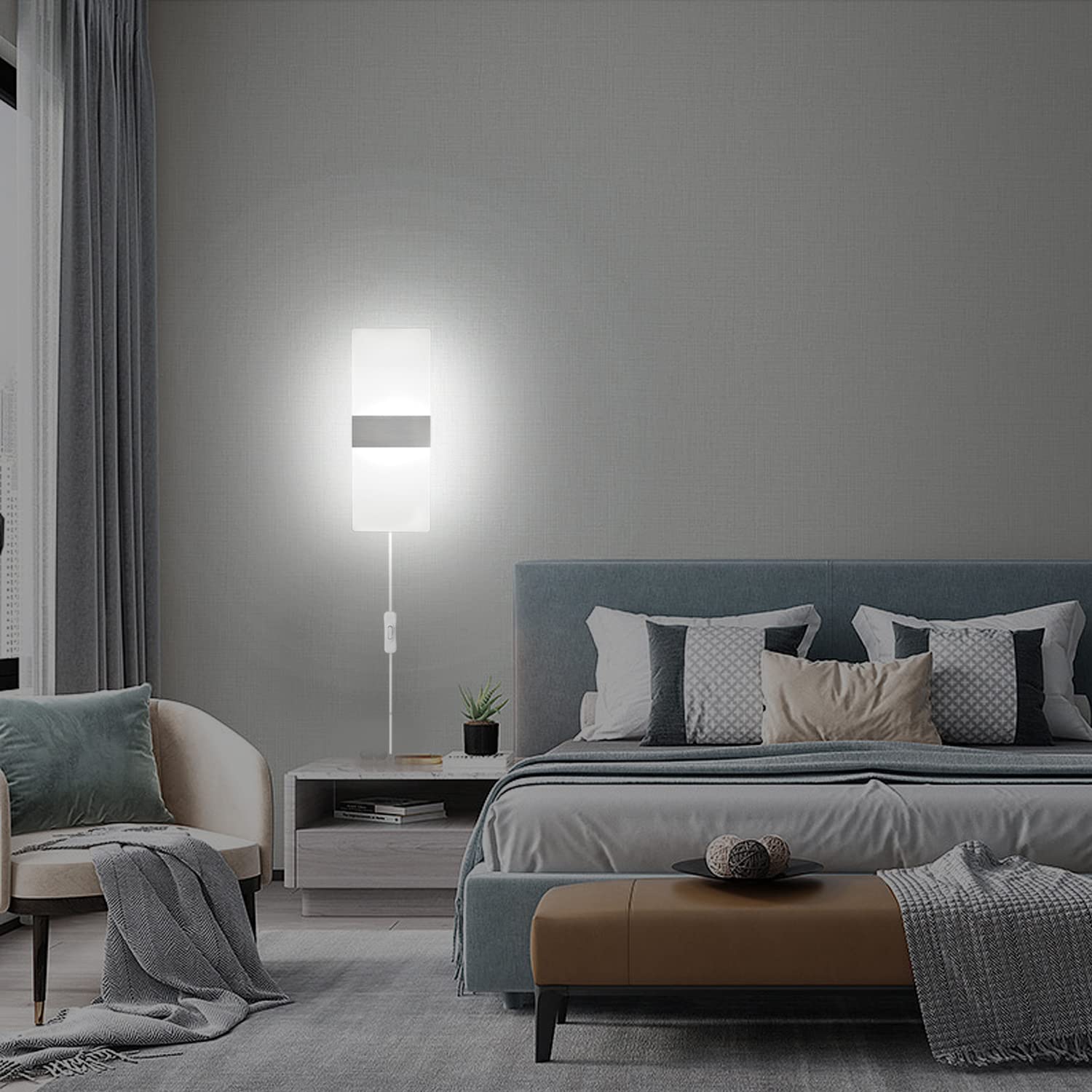 KICAAO slim-profile wall sconce fits tight spaces with modern look