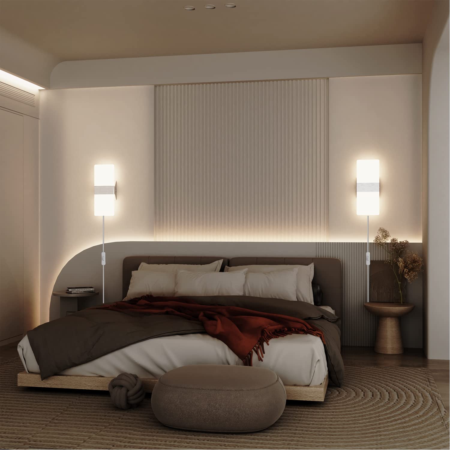 KICAAO wall sconce ready for wall mounting and plug-in use