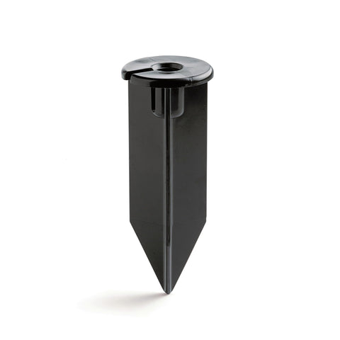 Kichler 8-inch outdoor landscape stake in black provides sturdy support for pathway lighting.