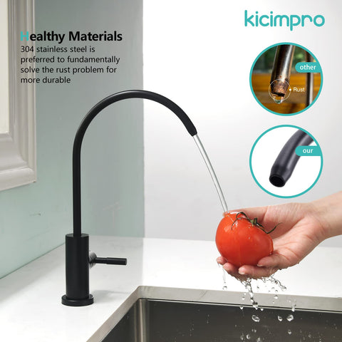 Kicimpro RO faucet in use shows compact, splash-free setup.