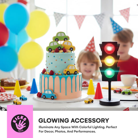 Kicko party decor lamp doubles as compact desk lighting.