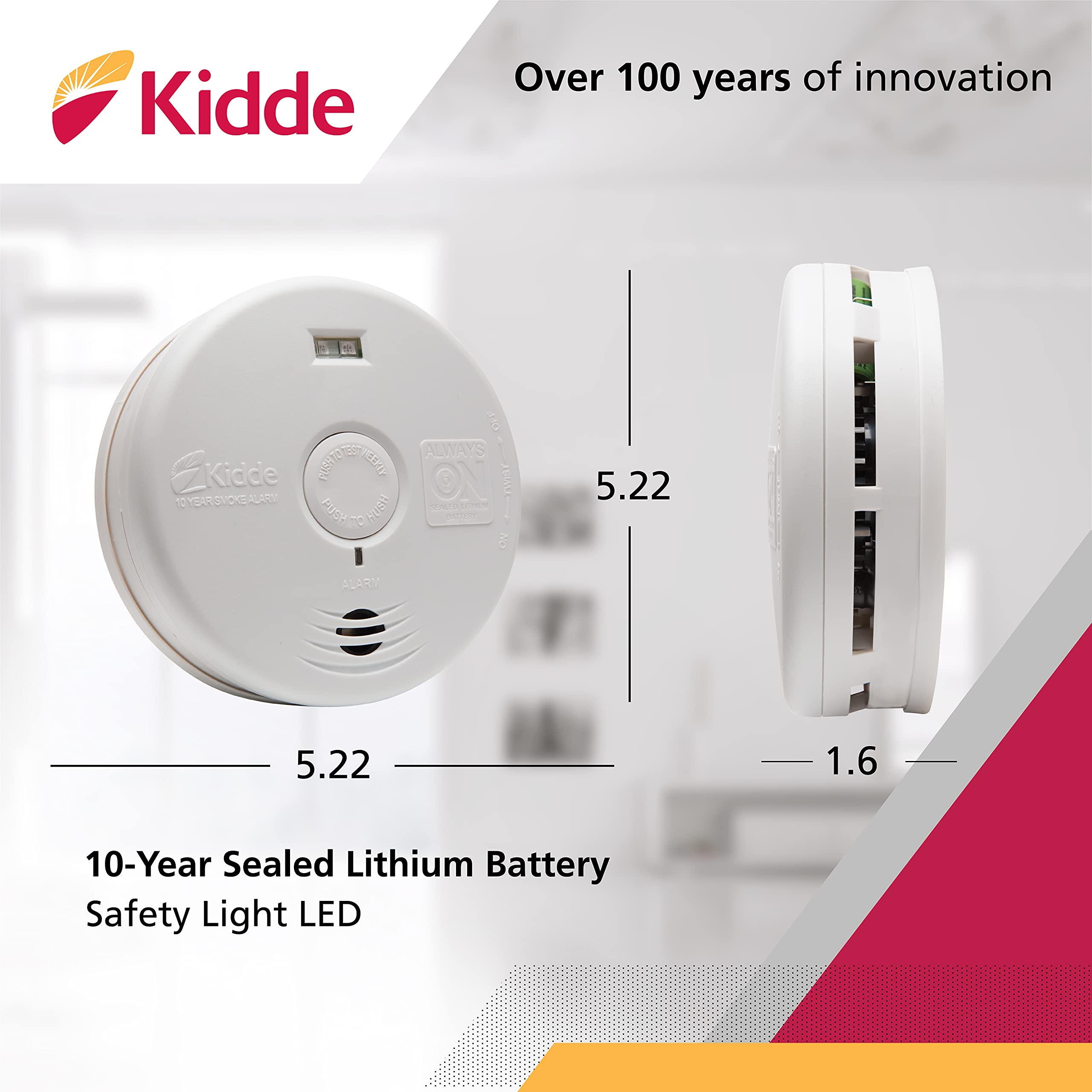 Kidde 10-year battery powers reliable detection during power outages